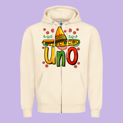 Uno My First Mexican Birthday Zipper Hoodie Designed By Jasminsmagicworld
