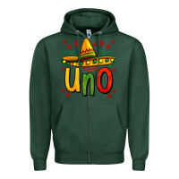 Sports Green uno my first mexican birthday Zipper Hoodie - Jasminsmagicworld