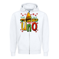White uno my first mexican birthday Zipper Hoodie - Jasminsmagicworld
