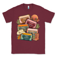 Burgundy customized country cassette tapes Classic Tee - MaliasSmallBusiness
