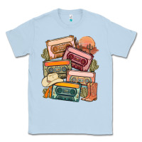 Dusty Blue customized country cassette tapes Classic Tee - MaliasSmallBusiness