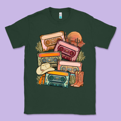 Customized Country Cassette Tapes Classic Tee Designed By Maliassmallbusiness