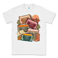 White customized country cassette tapes Classic Tee - MaliasSmallBusiness