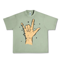 Oil Green love needs no words Urban Heavy Tee - MaliasSmallBusiness