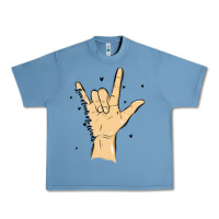 Pebble Blue love needs no words Urban Heavy Tee - MaliasSmallBusiness