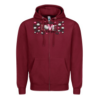 Burgundy for the love of the game  volleyball Zipper Hoodie - Jasminsmagicworld