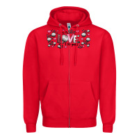 Red for the love of the game  volleyball Zipper Hoodie - Jasminsmagicworld