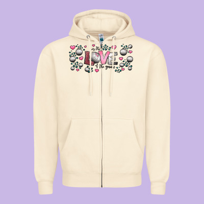 For The Love Of The Game  Volleyball Zipper Hoodie Designed By Jasminsmagicworld