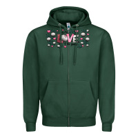 Sports Green for the love of the game  volleyball Zipper Hoodie - Jasminsmagicworld