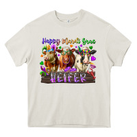 Cream happy mardi gras heifer Heavy Core Tee - RacoonDesign