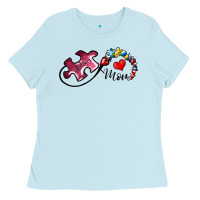 Baby Blue autism mom 1 Ladies Tee - SublimationCraftShop