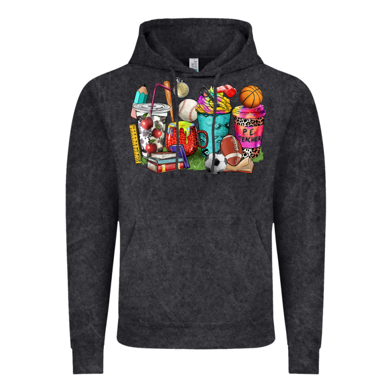 P.e. Teacher Coffee Cups Vintage Hoodie by NancyCooperArtShop | Teevron