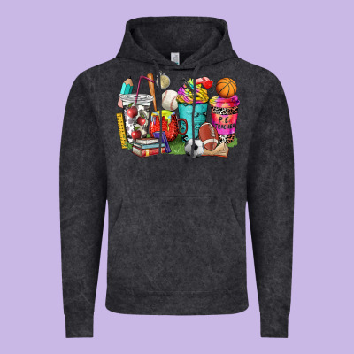 P.e. Teacher Coffee Cups Vintage Hoodie Designed By Nancycooperartshop