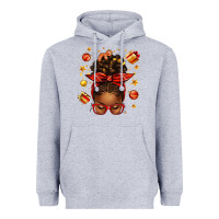 Heather Grey christmas afro messy bun Heavyweight Hoodie - texasbilliewilder