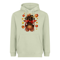 Matcha christmas afro messy bun Heavyweight Hoodie - texasbilliewilder