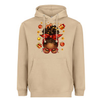 Mushroom christmas afro messy bun Heavyweight Hoodie - texasbilliewilder