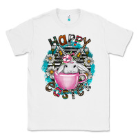 White Happy Easter Classic Tee - CowhideDigitalArt