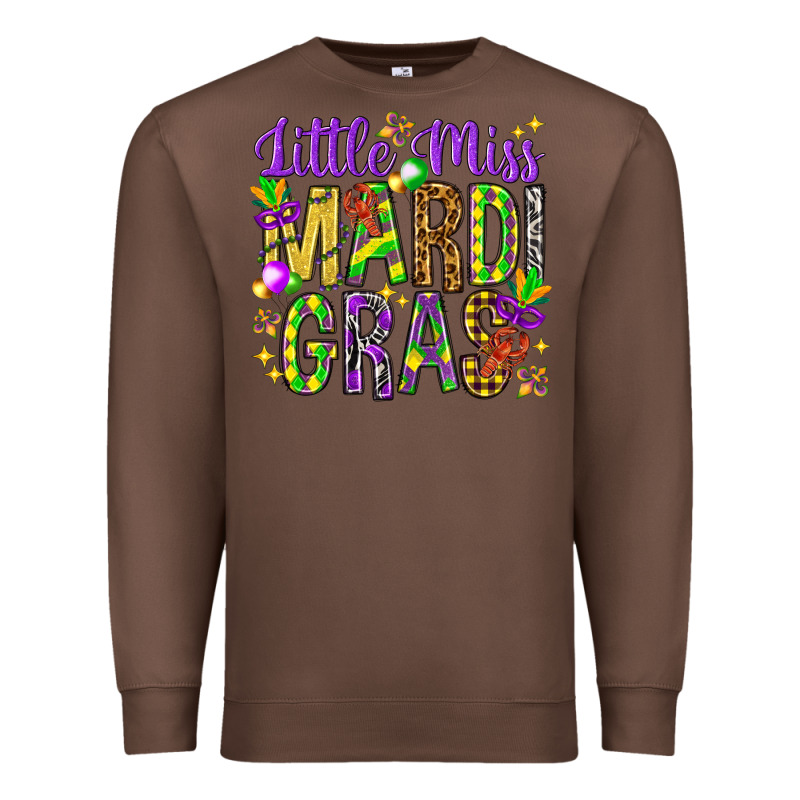 Little Miss Mardi Gras Hjf Premium Sweatshirt by HowdyJamesFarm | Teevron
