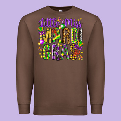 Little Miss Mardi Gras Hjf Premium Sweatshirt Designed By Howdyjamesfarm