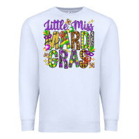 White little miss mardi gras hjf Premium Sweatshirt - HowdyJamesFarm