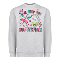 Heather Grey you give me butterflies Heavyweight Sweatshirt - MaliasSmallBusiness