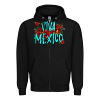 Black viva mexico long live mexico Zipper Hoodie - Jasminsmagicworld