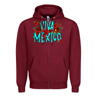 Burgundy viva mexico long live mexico Zipper Hoodie - Jasminsmagicworld