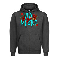Charcoal Heather viva mexico long live mexico Zipper Hoodie - Jasminsmagicworld