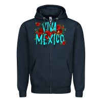 Navy viva mexico long live mexico Zipper Hoodie - Jasminsmagicworld