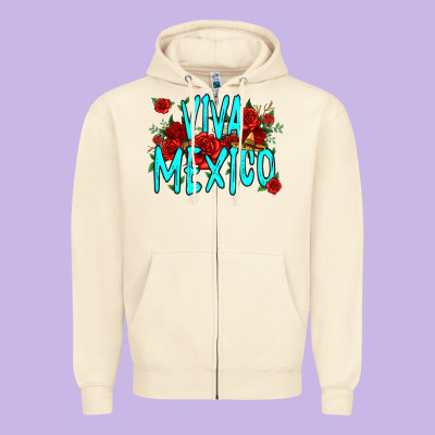 Viva Mexico Long Live Mexico Zipper Hoodie Designed By Jasminsmagicworld