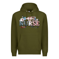 Army Green American Nurse 4th of july Premium Hoodie - HowdyJamesFarm