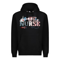 Black American Nurse 4th of july Premium Hoodie - HowdyJamesFarm
