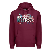 Burgundy American Nurse 4th of july Premium Hoodie - HowdyJamesFarm