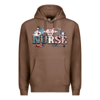 Chestnut American Nurse 4th of july Premium Hoodie - HowdyJamesFarm