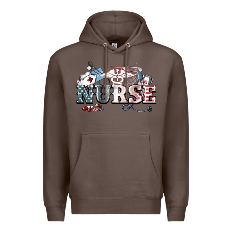 American Nurse 4th Of July Premium Hoodie by HowdyJamesFarm | Teevron