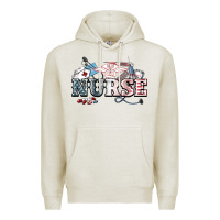 Oatmeal Heather American Nurse 4th of july Premium Hoodie - HowdyJamesFarm