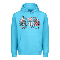 Ocean Blue American Nurse 4th of july Premium Hoodie - HowdyJamesFarm