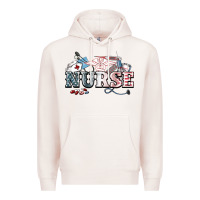 Pale Pink American Nurse 4th of july Premium Hoodie - HowdyJamesFarm