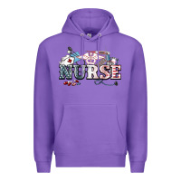 Purple American Nurse 4th of july Premium Hoodie - HowdyJamesFarm