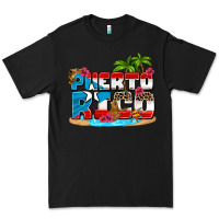 Black puerto rico and flowers with frog Premium Tee - AdoDesignShop