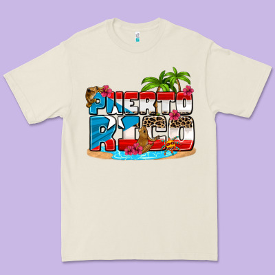 Puerto Rico And Flowers With Frog Premium Tee Designed By Adodesignshop