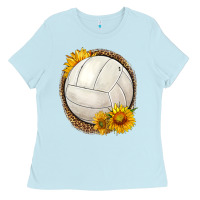 Baby Blue western volleyball with sunflower Ladies Tee - HRA Design Shop