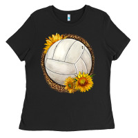 Black western volleyball with sunflower Ladies Tee - HRA Design Shop