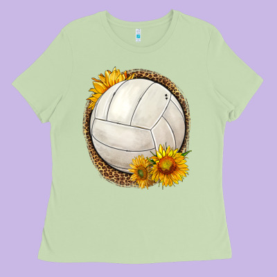 Western Volleyball With Sunflower Ladies Tee Designed By Hra Design Shop