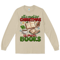 Mushroom all i want for christmas is more books Long Sleeve Tee - MaliasSmallBusiness