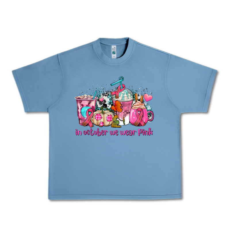 Western Cancer  In October We Wear Pink Coffee Cups With Ribbons Urban Heavy Tee by AdoDesignShop | Teevron