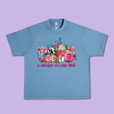 Western Cancer  In October We Wear Pink Coffee Cups With Ribbons Urban Heavy Tee Designed By Adodesignshop