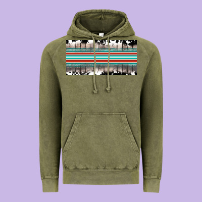 Western Cowhide Serape Sunflower Mama License Plate Vintage Hoodie Designed By Barkaloodesign