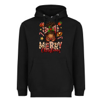 Black merry christmas afro messy bun Heavyweight Hoodie - texasbilliewilder