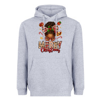 Heather Grey merry christmas afro messy bun Heavyweight Hoodie - texasbilliewilder